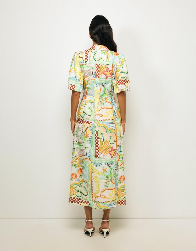 Revibe - Repaired AERE Lana Midi Shirt Dress - AU 18