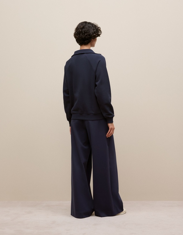 Trenery - Button Neck Sweat in Night Sky