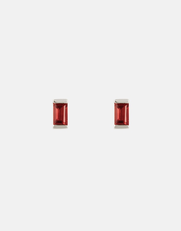 Kirstin Ash - Baguette Birthstone Studs January - Garnet