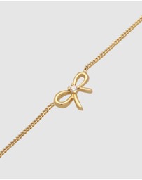 Elli Jewelry - Necklace Choker Crystal Bow 925 Sterling Silver Gold-Plated