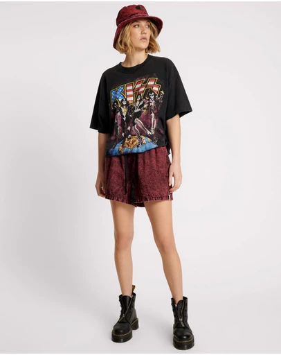 ONE TEASPOON - Black Heart Denim Boxer Shorts