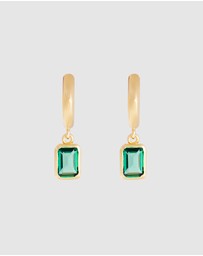 FAIRLEY - Green Crystal Deco Hoops