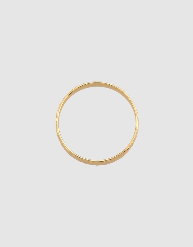 Kuzzoi - ICONIC EXCLUSIVE - Hammered Band Ring in Gold-Plated 925 Sterling Silver