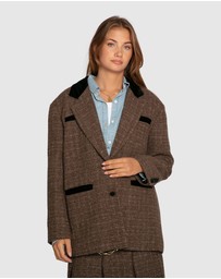 Belle & Bloom - City Noir Tweed Oversized Blazer