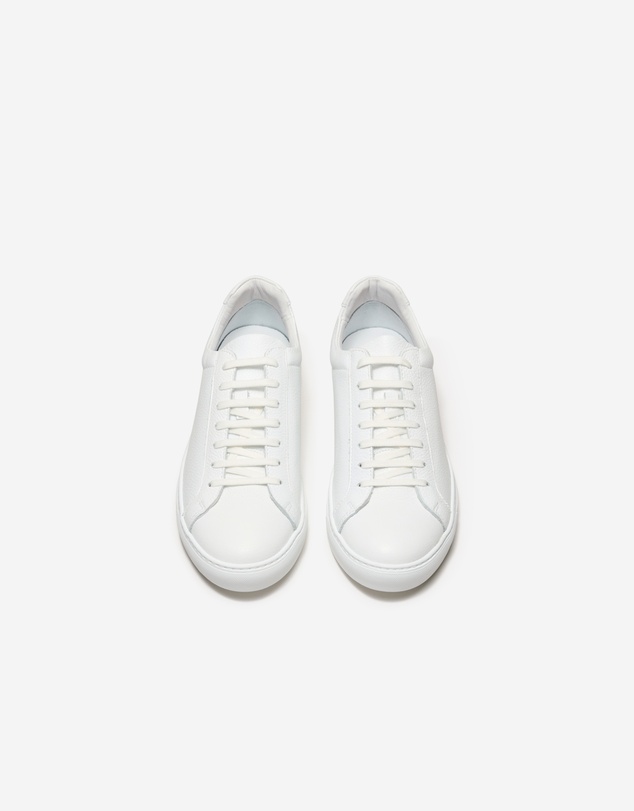 Calibre - Classic Textured Leather Sneaker White