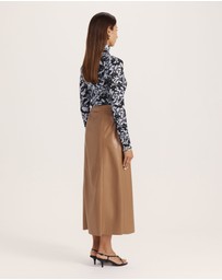 SABA - Viv Faux Leather Zip Front Skirt