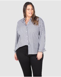 Love Your Wardrobe - Ella Stripe Button-Up Shirt