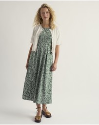 Seasalt - Seasalt Cornwall Green Veronica Short Sleeve Midi Dress