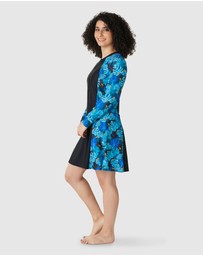 Modest Mermaid - Ocean zip swim dress SPF50+