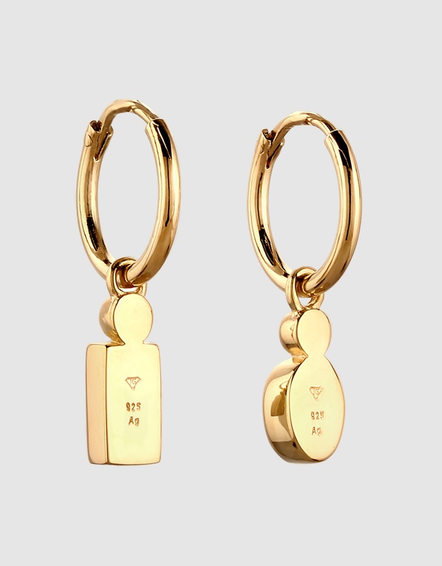 Elli Jewelry - Crystal Oval Hoop Earrings in Gold-Plated 925 Silver