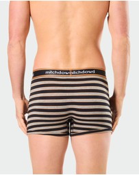 Mitch Dowd - Mitchdowd Mens 3 Pack Trunks in Stripe, Grey and Cockatoo Print