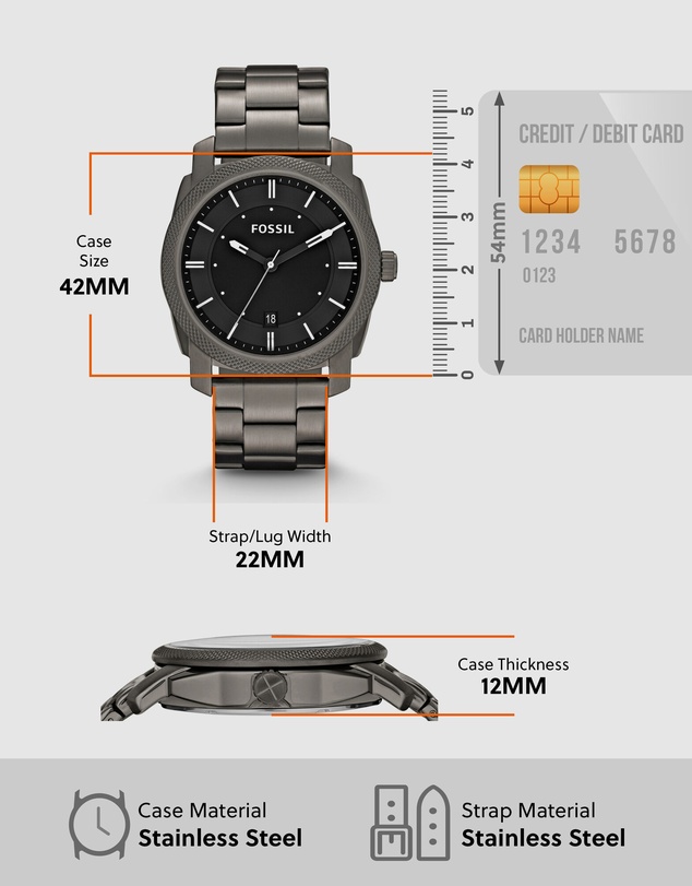 Fossil - Machine Grey Analogue Watch