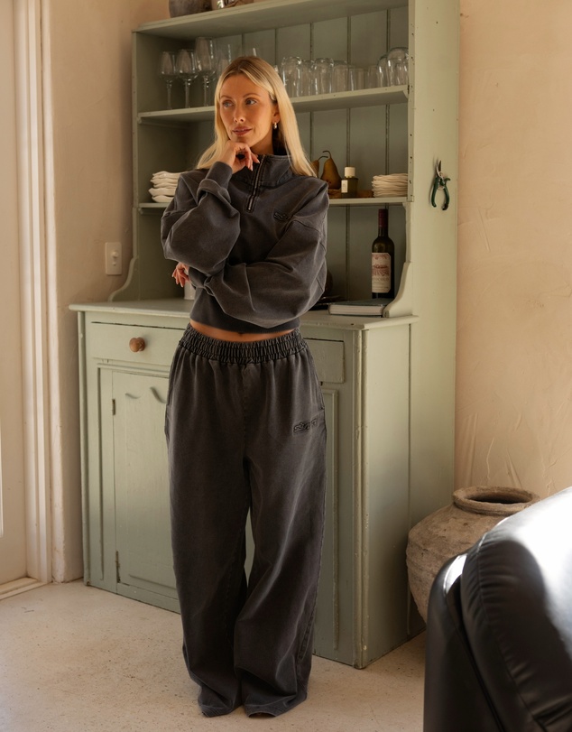 SSAINT - SŚAINT Acid Wash Trackpant Charcoal