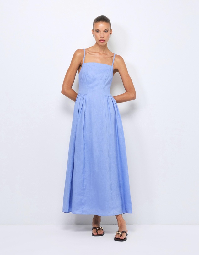 AERE - Gabriella Linen Midi Dress