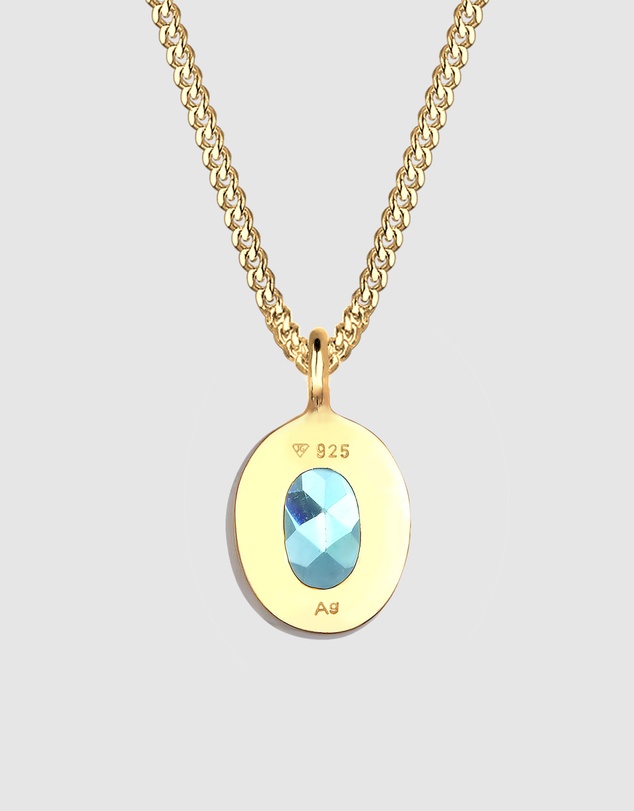 Elli Jewelry - Topaz Pendant Necklace in Gold-Plated 925 Silver