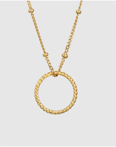 Elli Jewelry - Open Circle Pendant Necklace in Gold-Plated 925 Silver