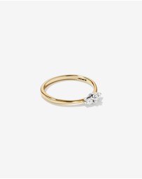 Michael Hill - 0.15 Carat TW Three Stone Pear Cut Diamond Promise Ring in 10kt Yellow and White Gold
