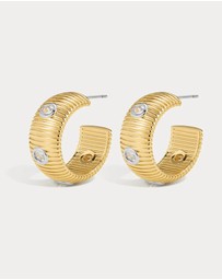 Luv Aj - The Pave Georgia Ridged Hoops