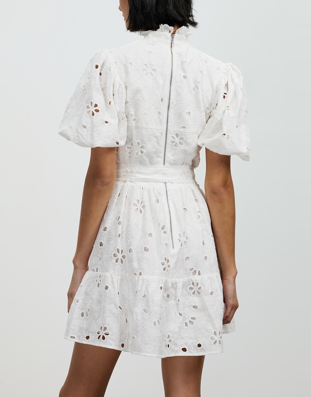 Asilio - Tiered Puff Sleeve Broderie Mini Dress