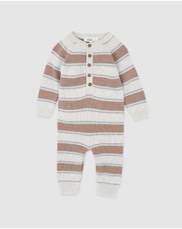 Bebe by Minihaha - Alvin Stripe Organic Knitted Romper