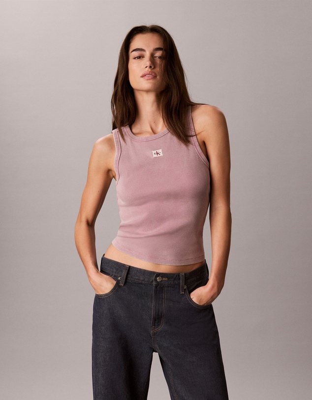 Calvin Klein Jeans - Woven Monologo Rib Tank Top