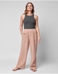 Faherty - Dream Cotton Gauze Wide Leg Pant