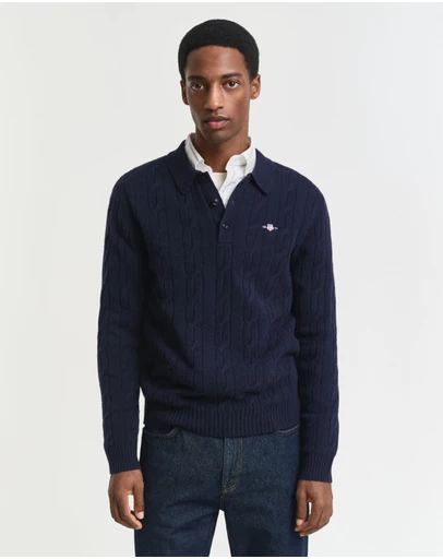 Gant - Lambswool Cable Polo