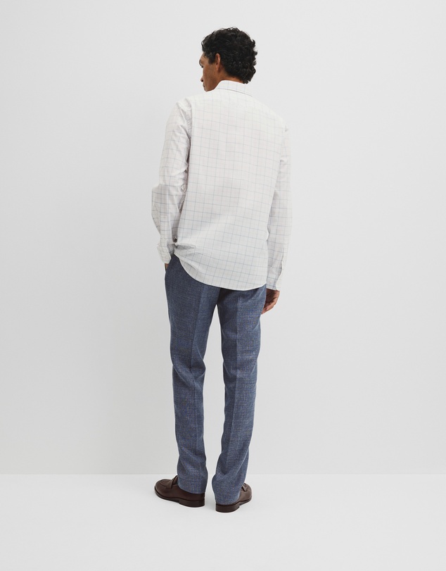 Country Road - Long Sleeve Slim Cut And Sew Grid Shirt