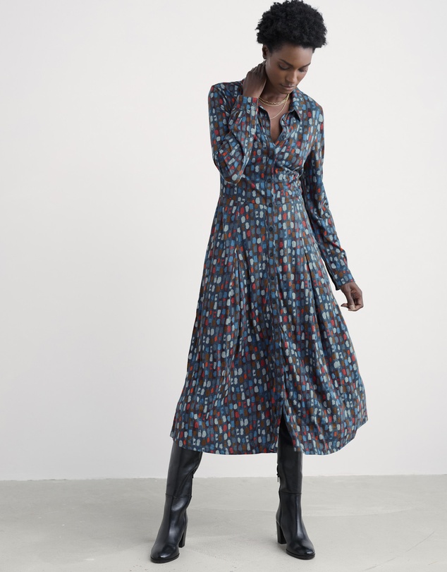 Seasalt - Seasalt Cornwall Multi Coastline Jersey Shirt Dress