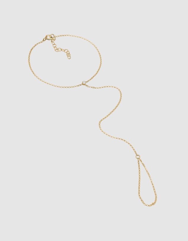 Elli Jewelry - Crystal Hand Chain in Gold-Plated 925 Silver