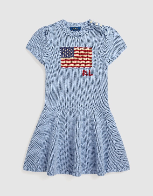 Polo Ralph Lauren - Flag-Intarsia Cotton Sweater Dress - Babies-Kids