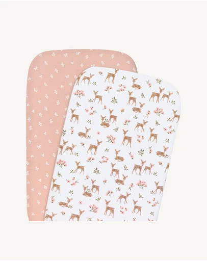 Living Textiles - 2 Pack Jersey Bedside Sleeper Fitted Sheet - Sophia Garden