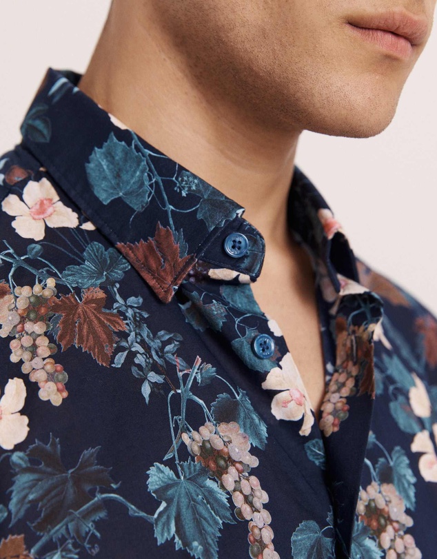 SABA - Evander Cotton Print Short Sleeve Classic Shirt