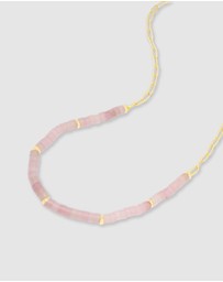 Wanderlust + Co - Rose Quartz Blush Gold Necklace