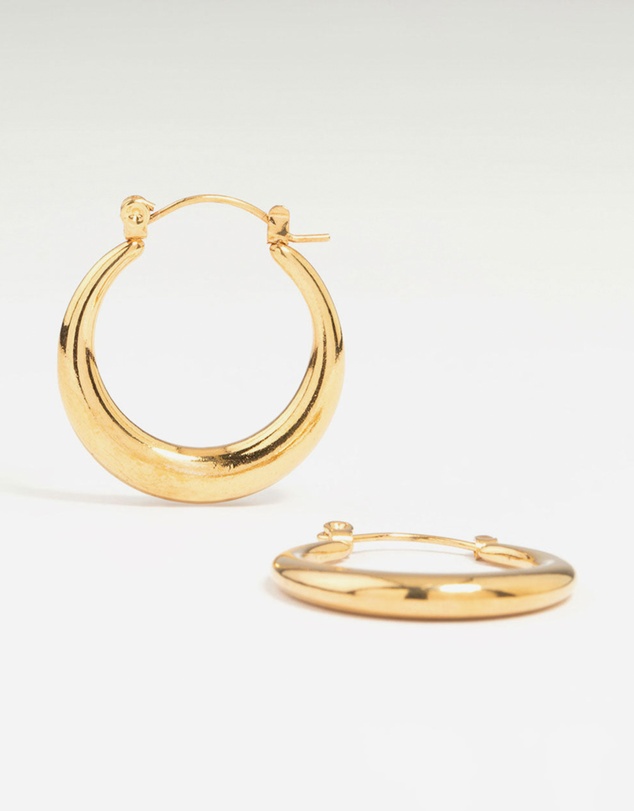 Lovisa - Waterproof Gold Plated Stainless Steel Crescent Hoop Earrings 18 MM