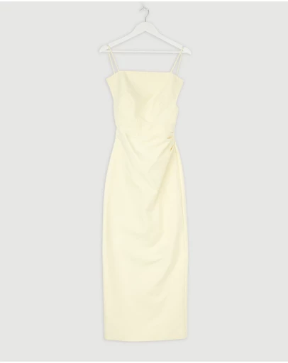Revibe - Repaired Shona Joy Otis Draped High Neck Midi Dress - AU 6