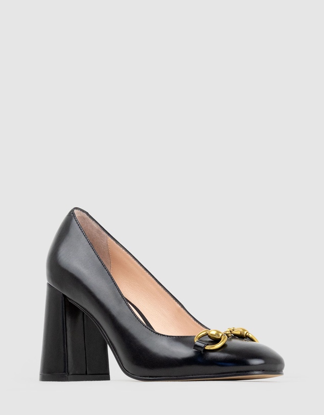 Edward Meller - BAILEY85 Block Heel Pump with Trim
