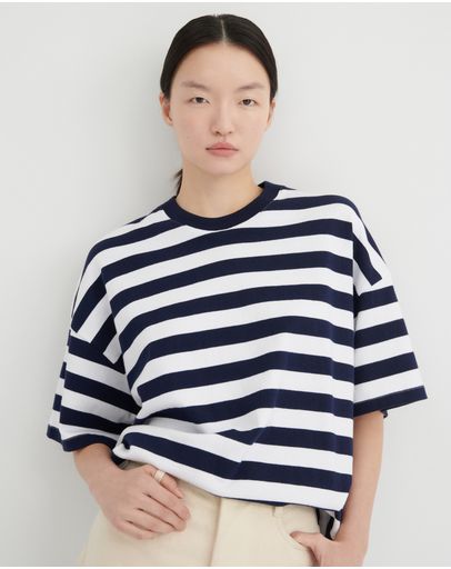 Navy White Stripe