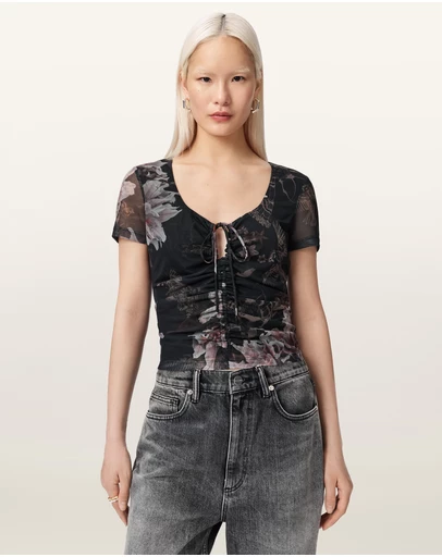 AllSaints - Gabby Mesh Top