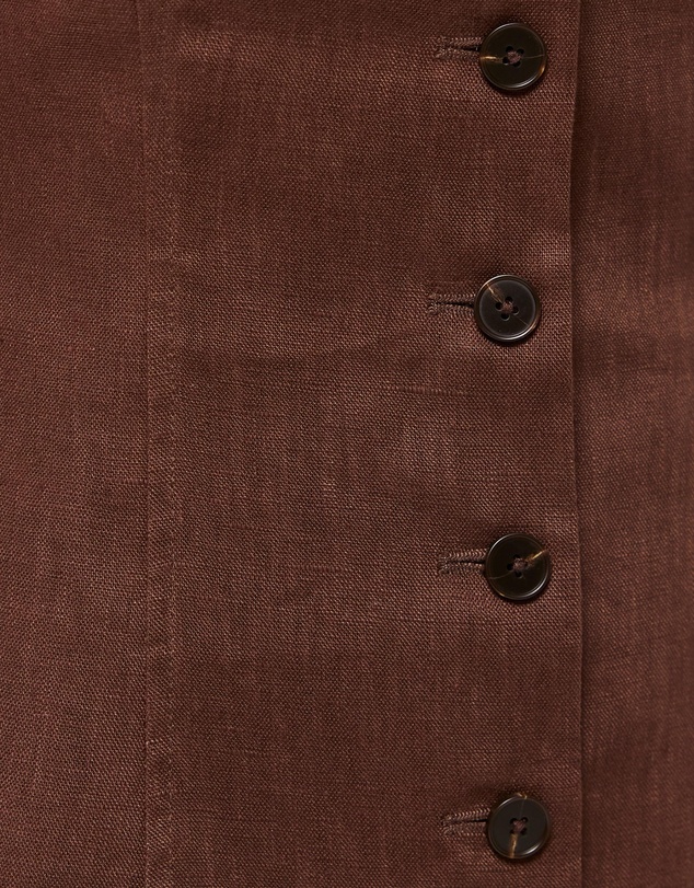 AERE - Kiri Button Through Linen Mini Dress