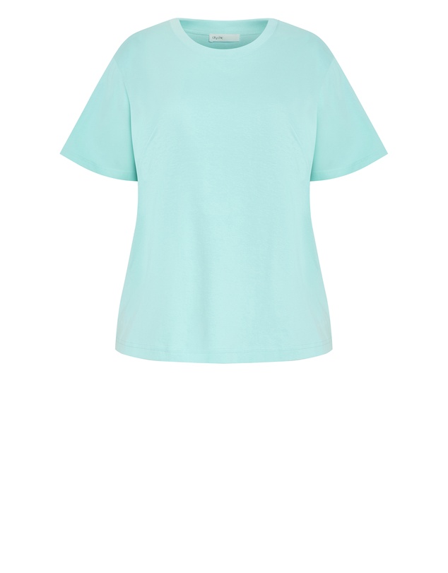 City Chic - Plus size Oversized Crew Neck Tee - mint