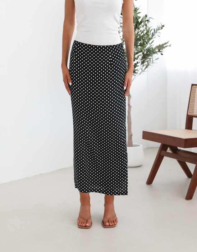 Esther & Co - Jeannette Skirt - Black Spot