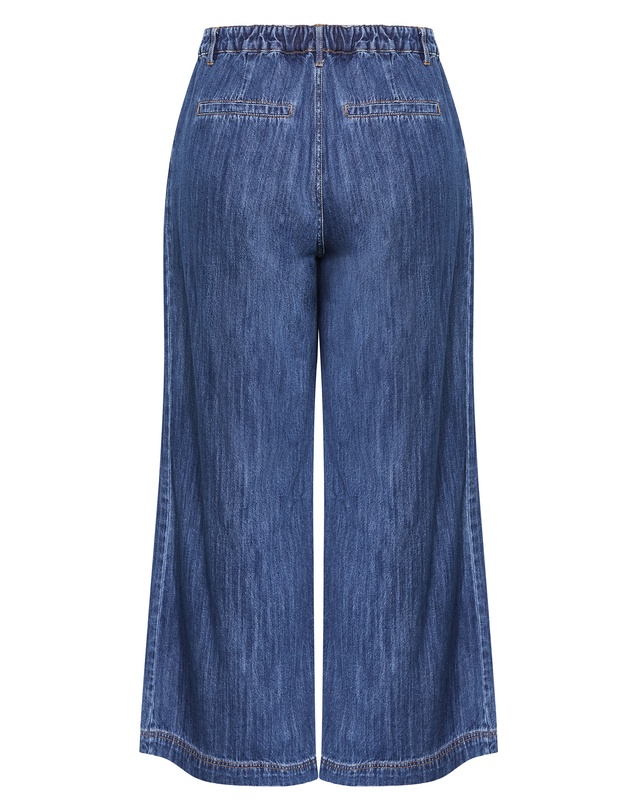 City Chic - Plus size Freya Oversized Wide Leg Jean - mid wash