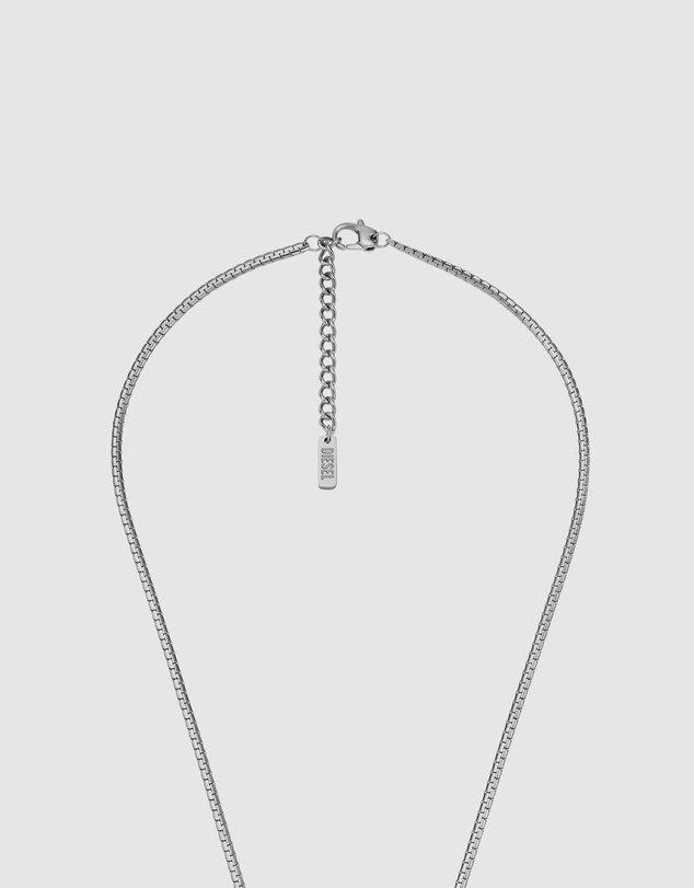 Diesel - Oval D Logo Silver tone Necklace