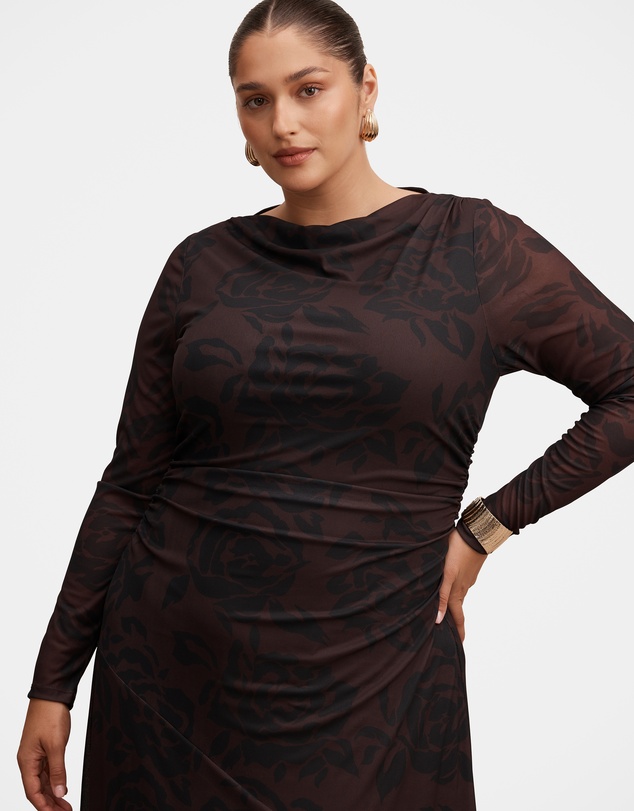 Forever New Curve - Minnie Curve Long Sleeves Midi Dress