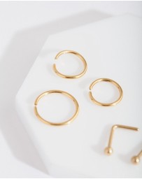 Lovisa - Gold Plain Nose Piercing 6-Pack