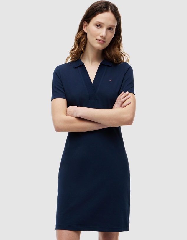 Tommy Hilfiger - Slim Open V-Neck Polo Dress