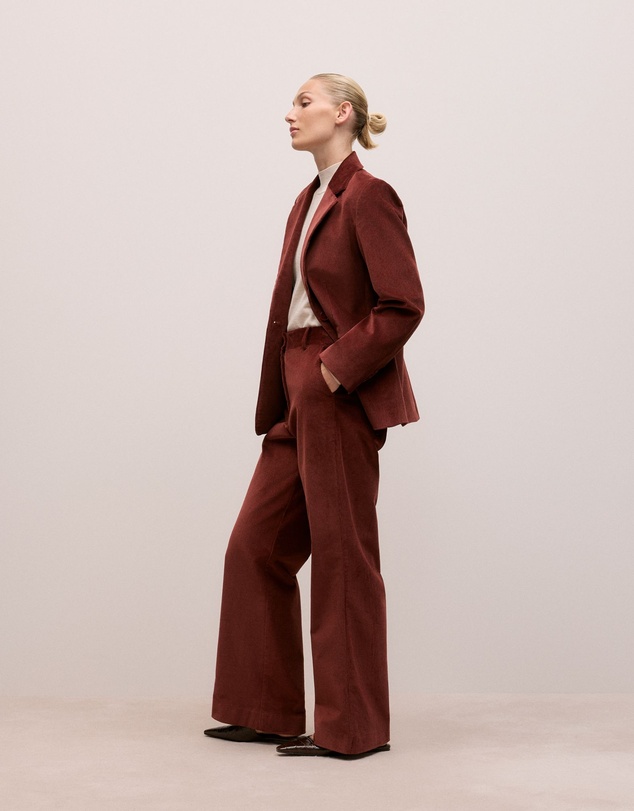 Trenery - Italian Cord Trouser in Red Mahogany