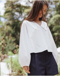 Petal & Pup - Kenna Embroidered Long Sleeve Top - White Floral
