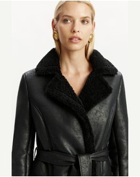 Bardot - Vegan Leather Shearling Coat